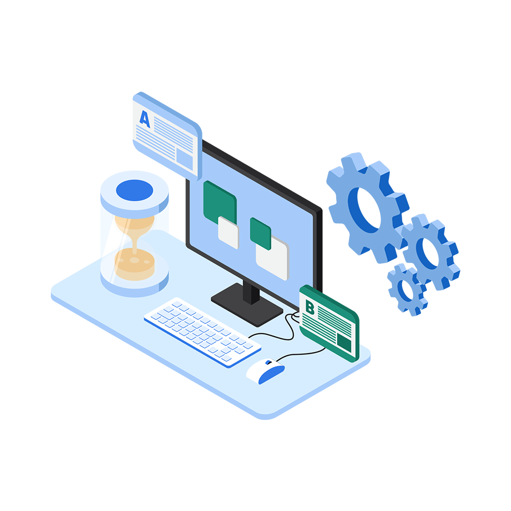 Simple 5-minute A/B testing setup process showing script installation and configuration steps for website optimization